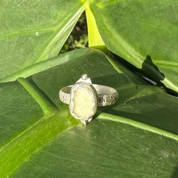 Hand Crafted Jewelry - Sea foam sea glass natural sea glass floral sterling & fine silver